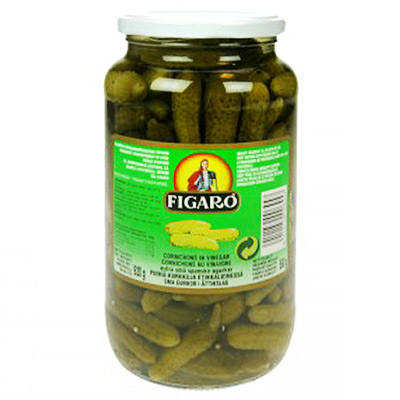Gherkins 1-3 cm FIGARO, 920 g / 550 g