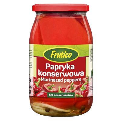 Paprika Red. Frutico quarters. 900 ml / 860 g / 370 g
