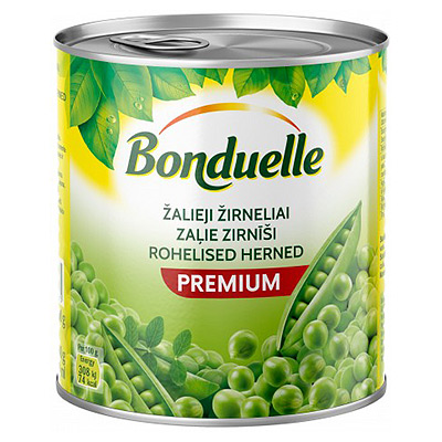 Peas green Bonduelle, 800 g / 530 g