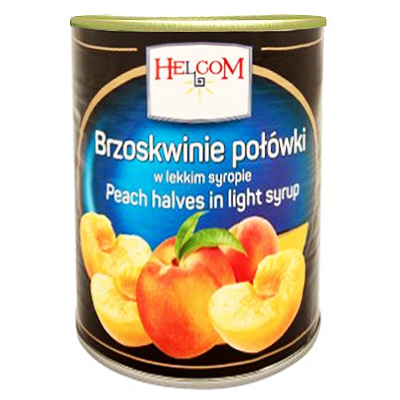 Peach halves, 2,65 kg / 1,5 kg