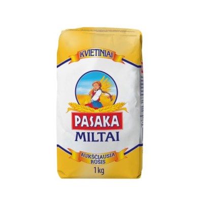 Kvietiniai miltai 550D PASAKA, 1 kg