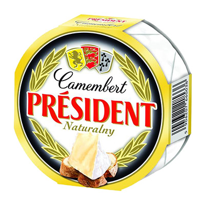 Cheese with white mold Camembert President 32%, 120 g