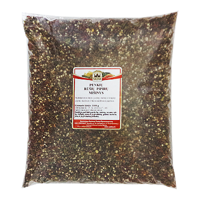 Five pepper mix crushed 1x1mm, 1 kg