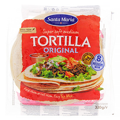 Tortilla 6-inch / 15.24 cm (12 units), Santa Maria, 330 g