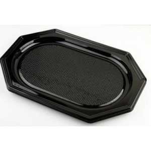 Disposable tray, PET, black, 45 x 30 cm, 10 pcs