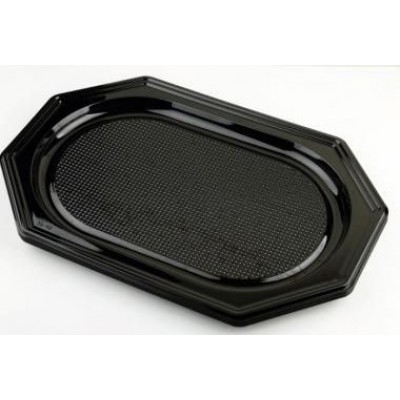 Disposable tray, PET, black, 45 x 30 cm, 10 pcs