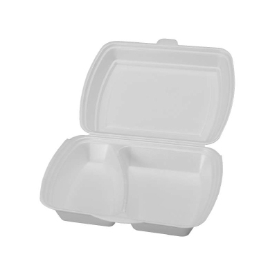 Food box white 2 compartments, 100 pcs.